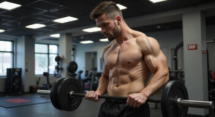 Uomo che si allena con determinazione