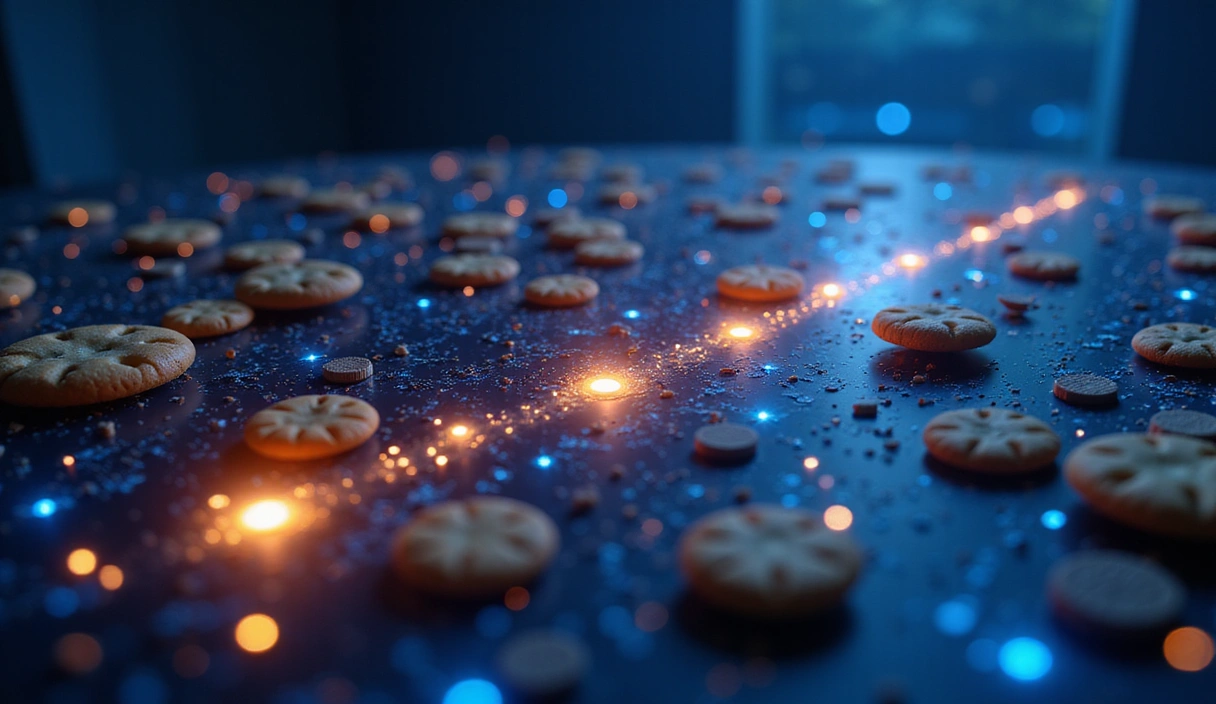 Immagine illustrativa di vari tipi di cookie digitali che rappresentano la raccolta di dati