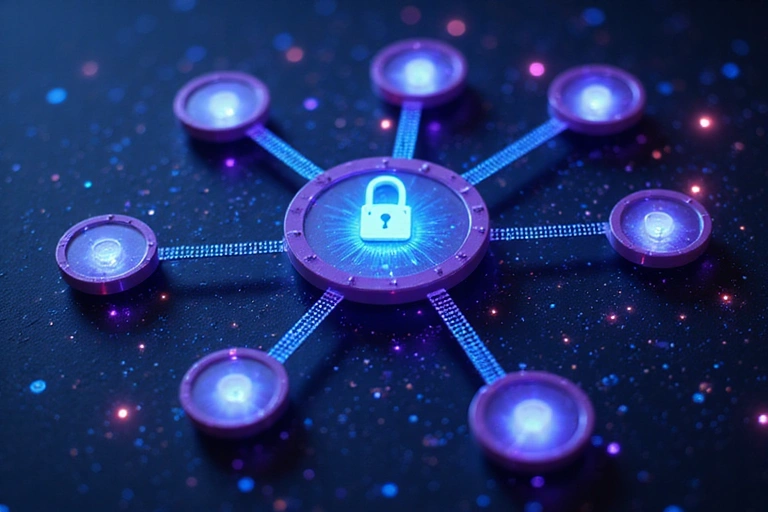 Illustrazione di condivisione sicura dei dati con connessioni crittografate